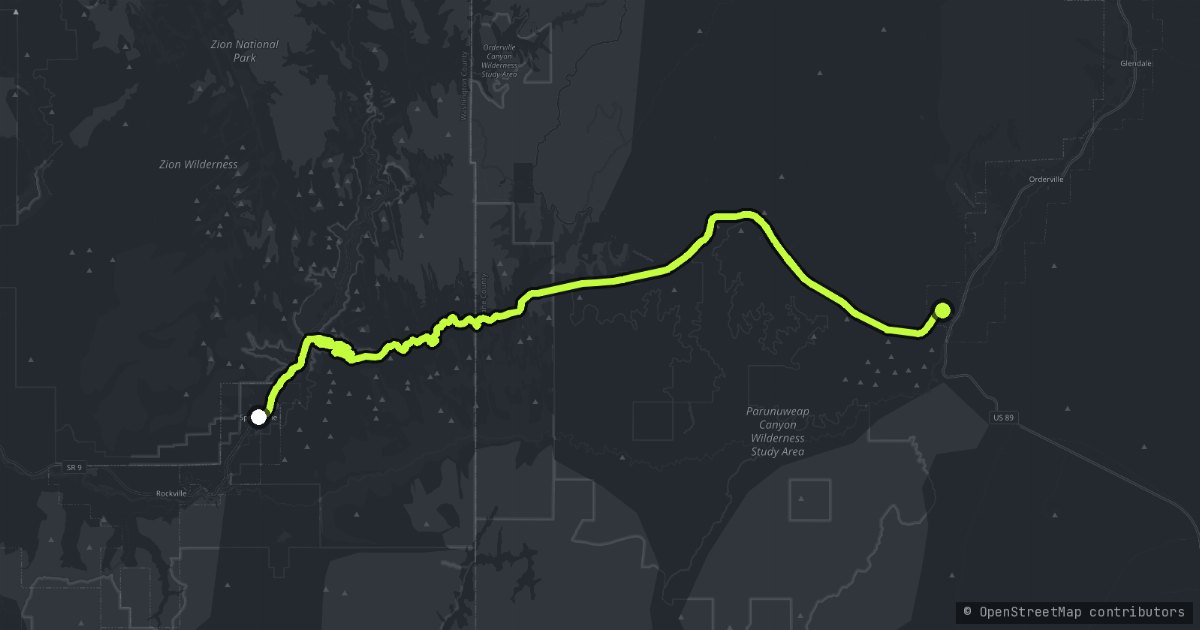 The Zion Mount Carmel Highway map