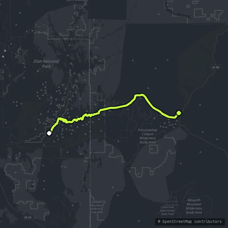 The Zion Mount Carmel Highway map