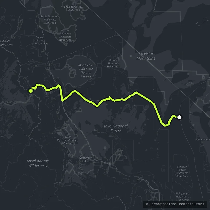 Tioga Pass map