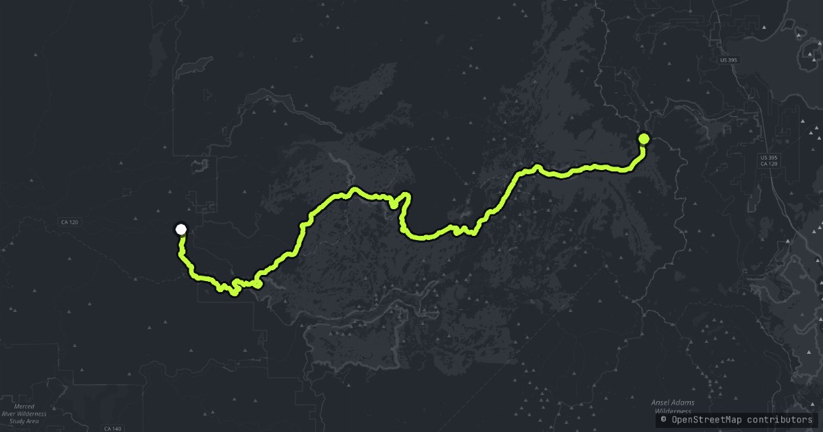 Tioga Road/Big Oak Flat Road map