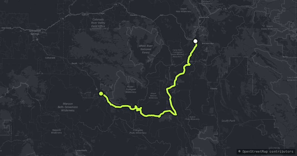 Top of the Rockies National Scenic Byway map