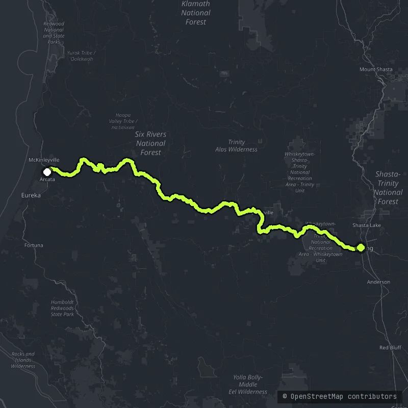 Trinity Scenic Byway map