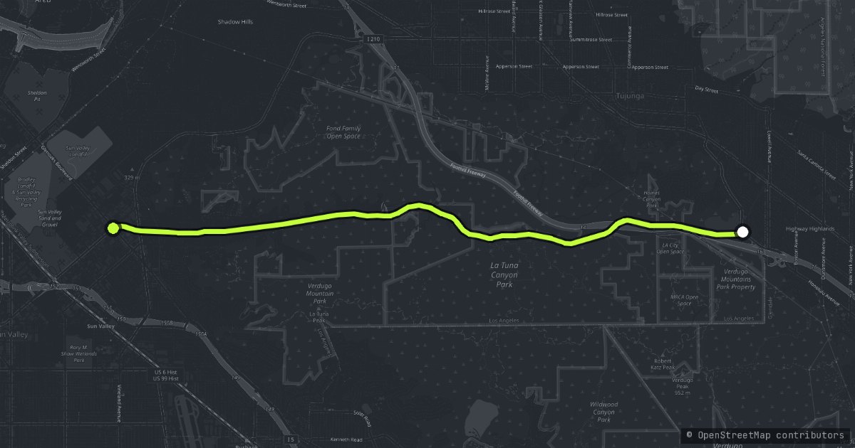 Tuna Canyon Road map