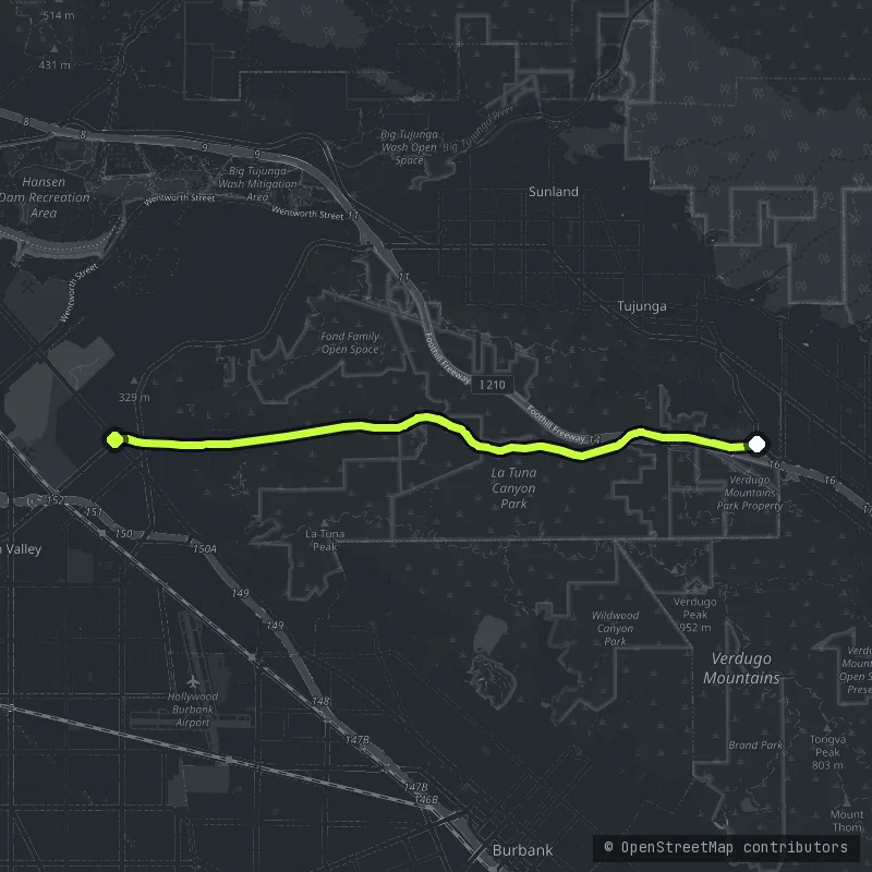 Tuna Canyon Road map