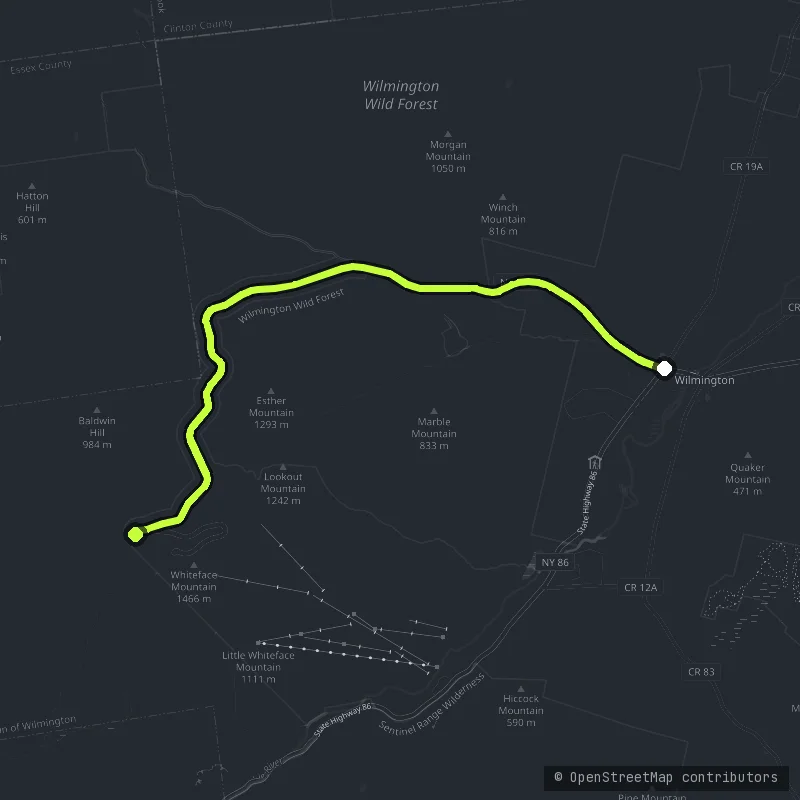 Whiteface Mountain Veterans Memorial Highway map