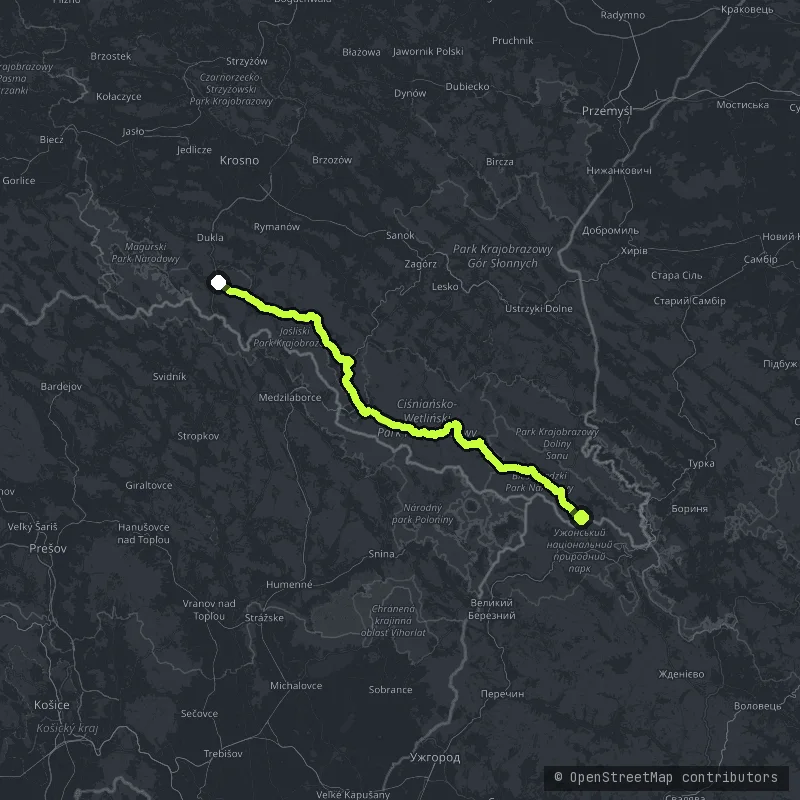 Wielka Pętla Bieszczadzka map