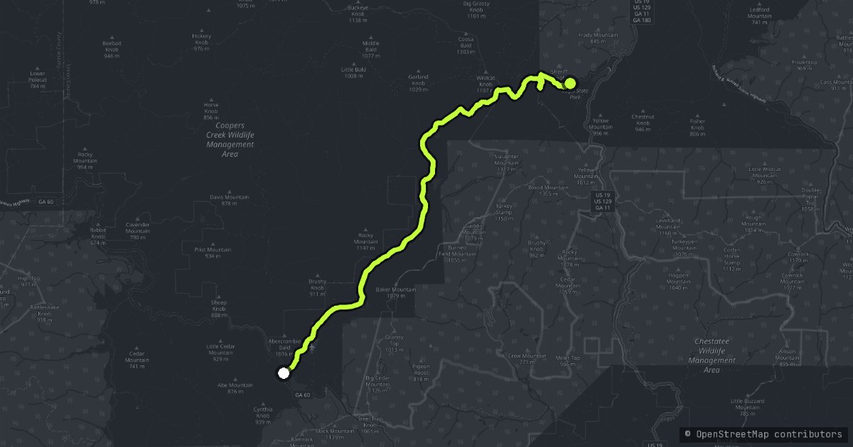 Wolf Pen Gap Road map