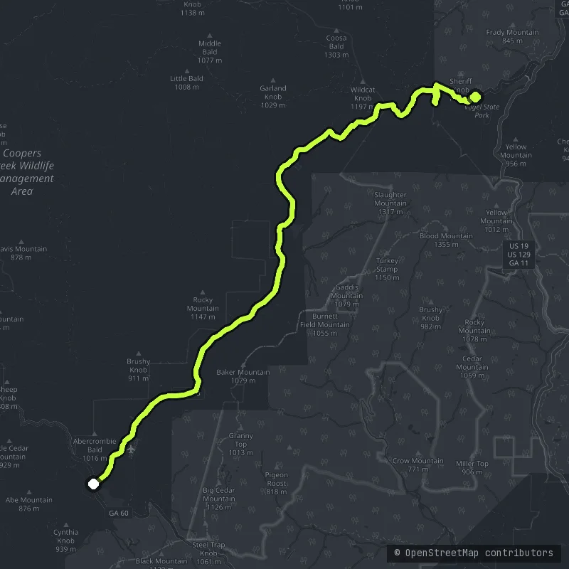 Wolf Pen Gap Road map