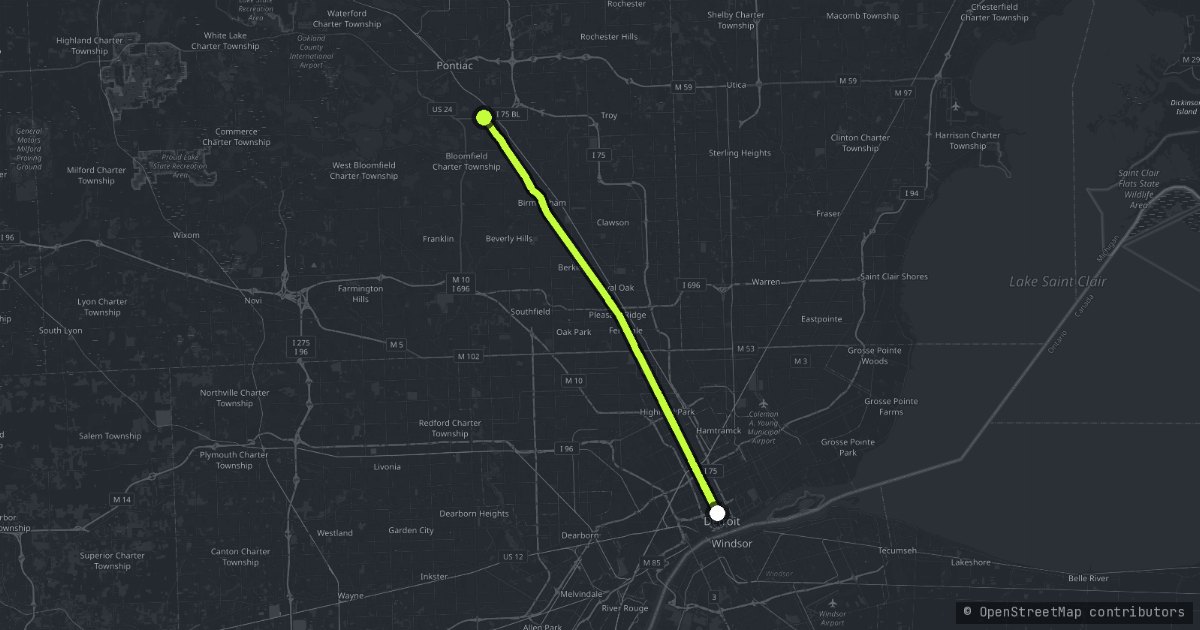 Woodward Avenue map