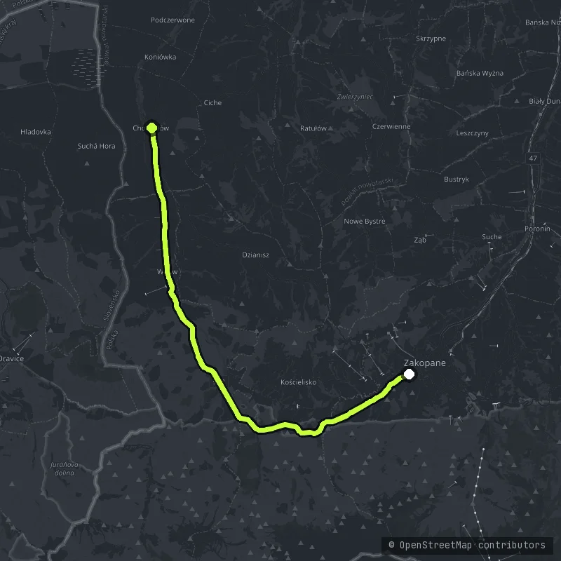 Zakopane - Chochołów map