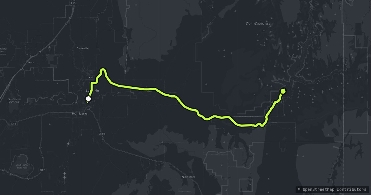 Zion Park Scenic Byway map