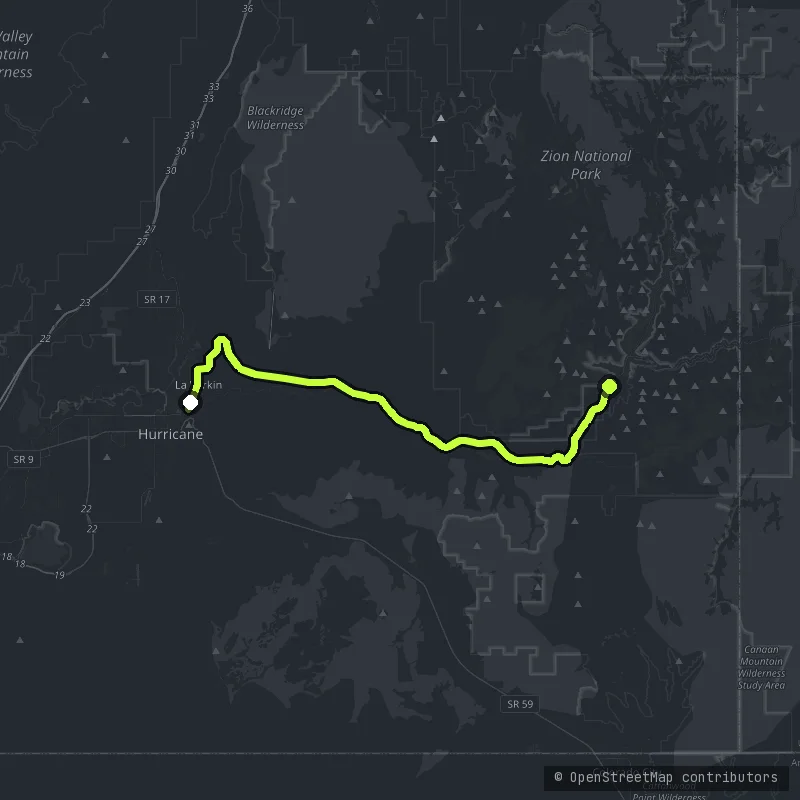 Zion Park Scenic Byway map