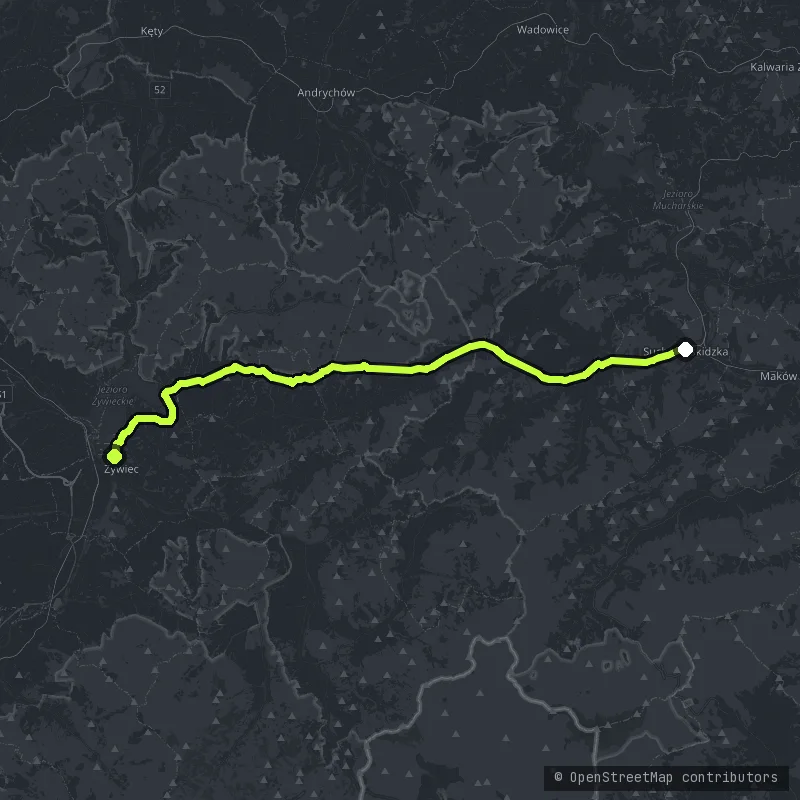 Żywiec - Sucha Beskidzka map