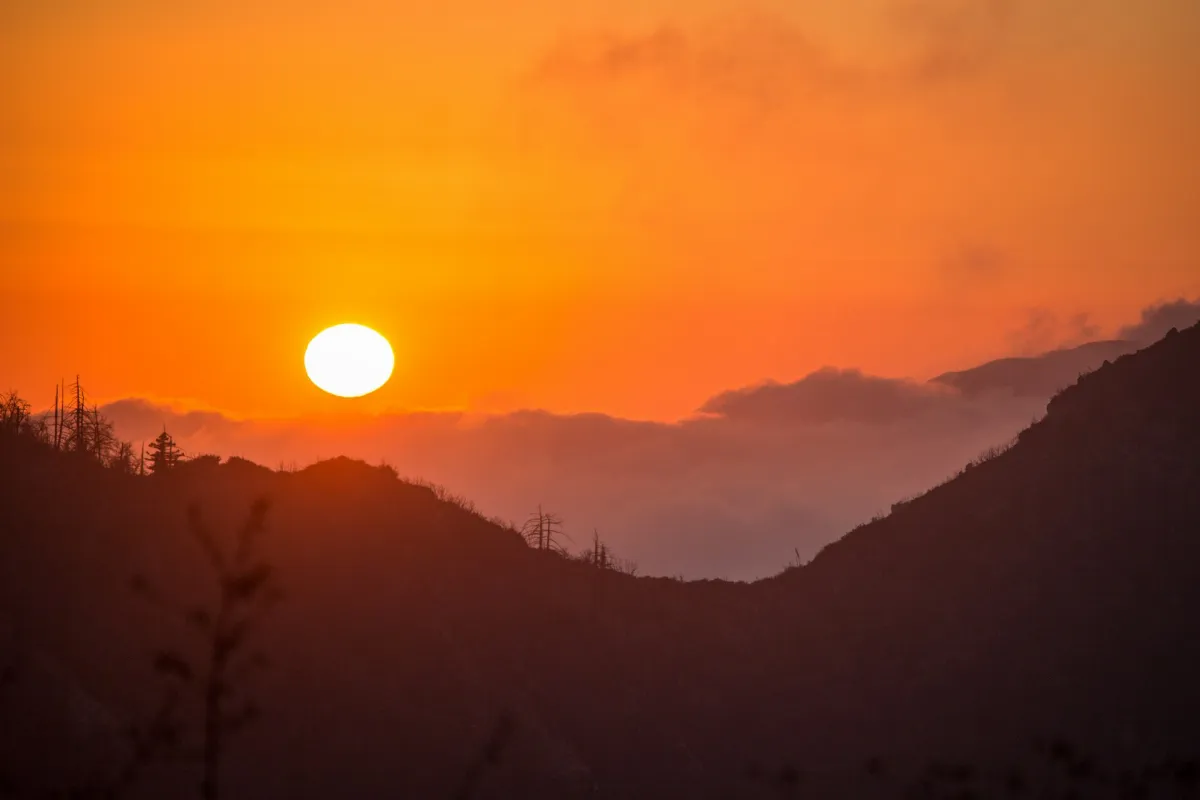 Sunset from Angeles Crest Highway in the San Gabriel Mountains