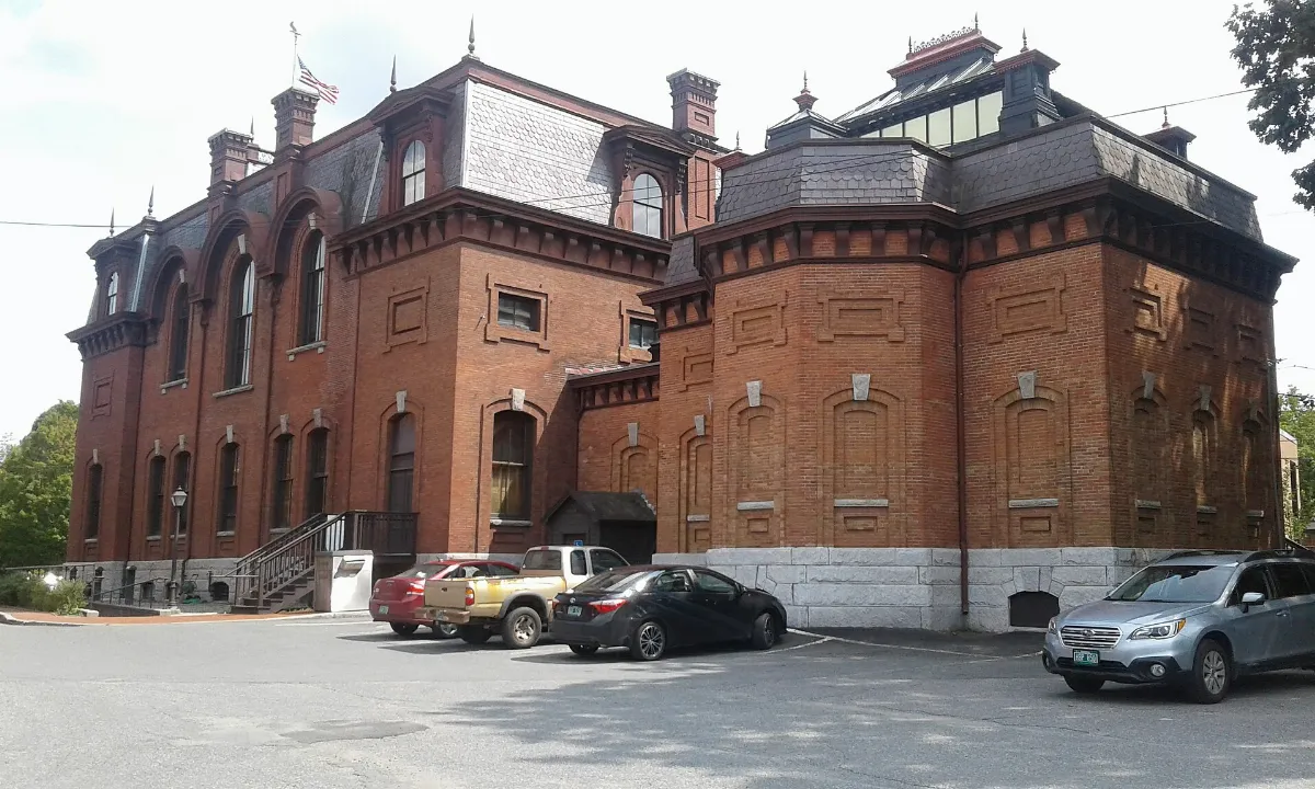Saint Johnsbury Athenaeum from rear parking lot St. Johnsbury VT August 2017