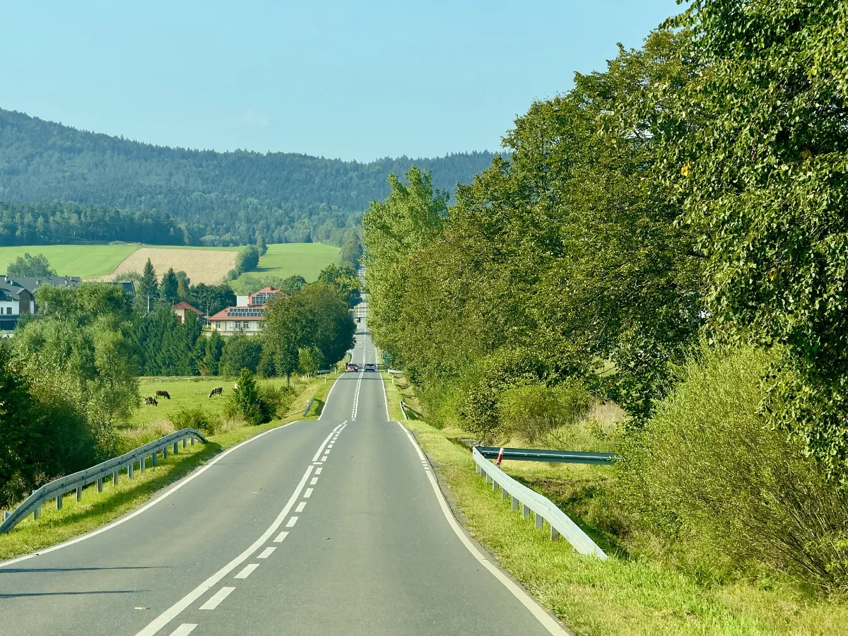 Voivodeship road 977 in Gładyszów, Poland, 2024, 02