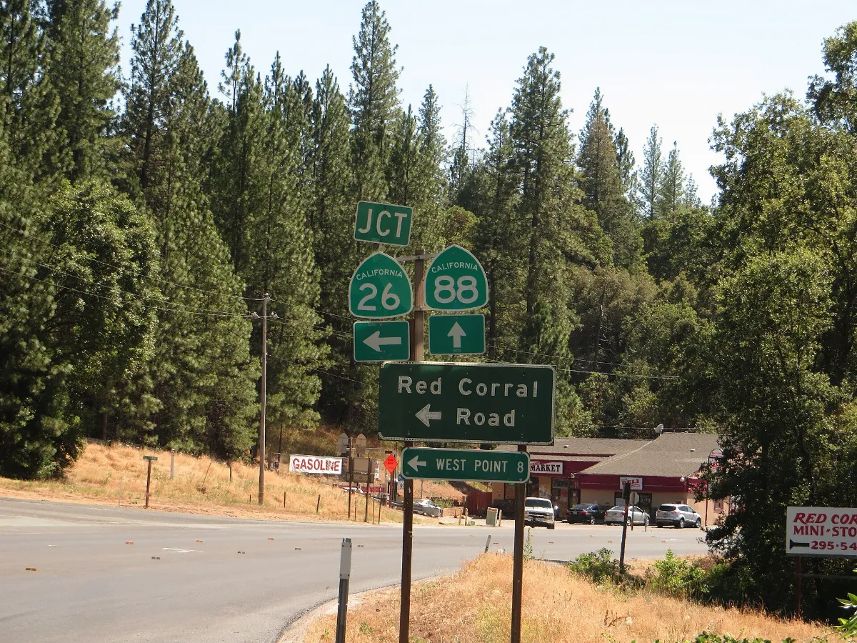Junction of California State Route 26 and 88 Near Pioneer, California