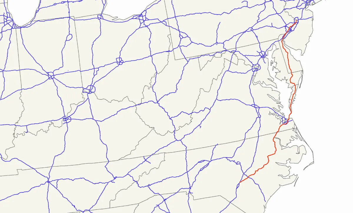US 13 map