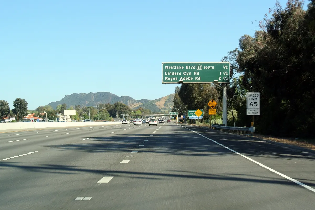 CA 23 overlap US 101 Ventura Freeway