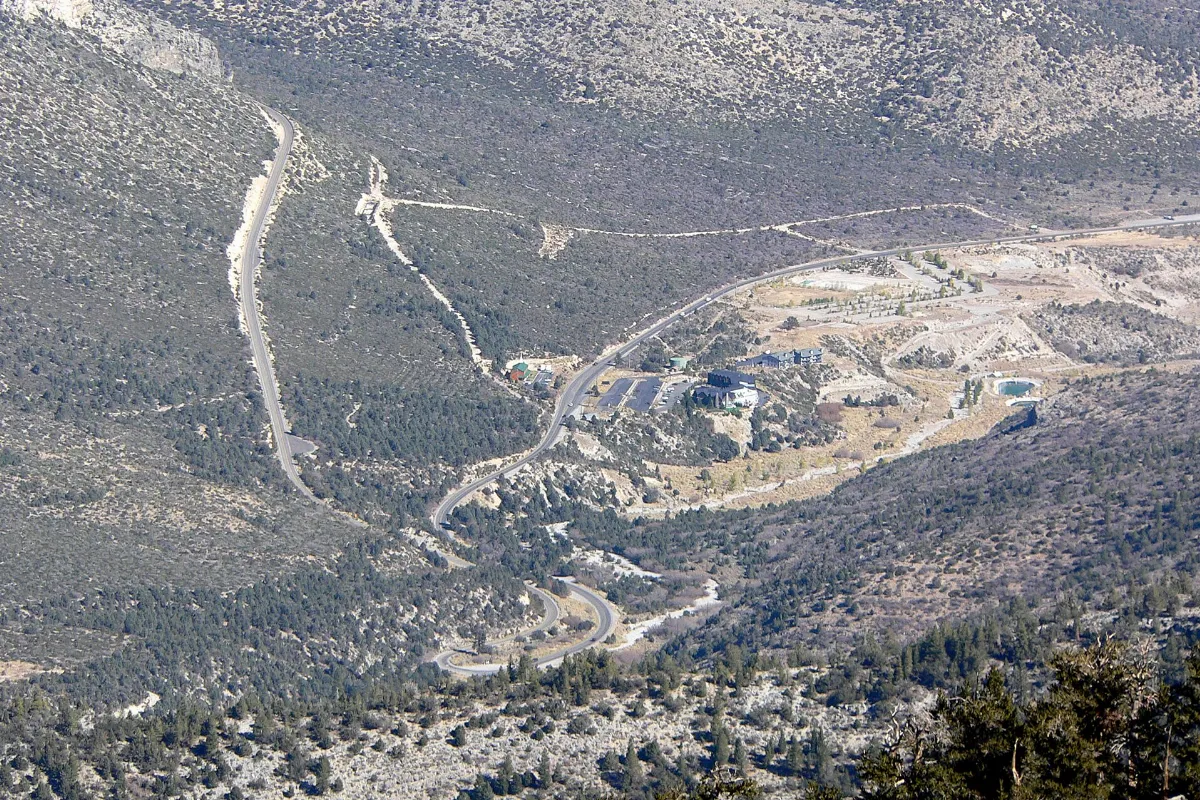 Mount Charleston Lodge from Griffith Peak 1
