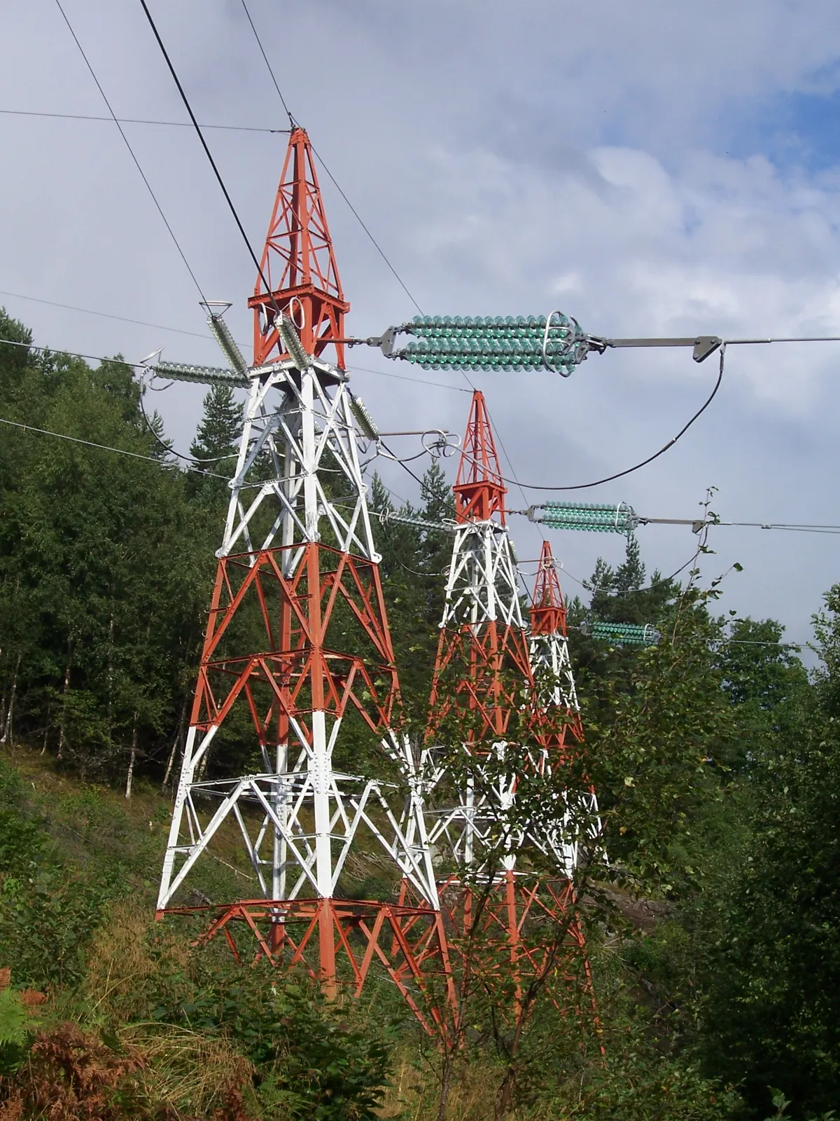 Pylon triple Fjærlandsfjorden crossing Balestrand NO 2006