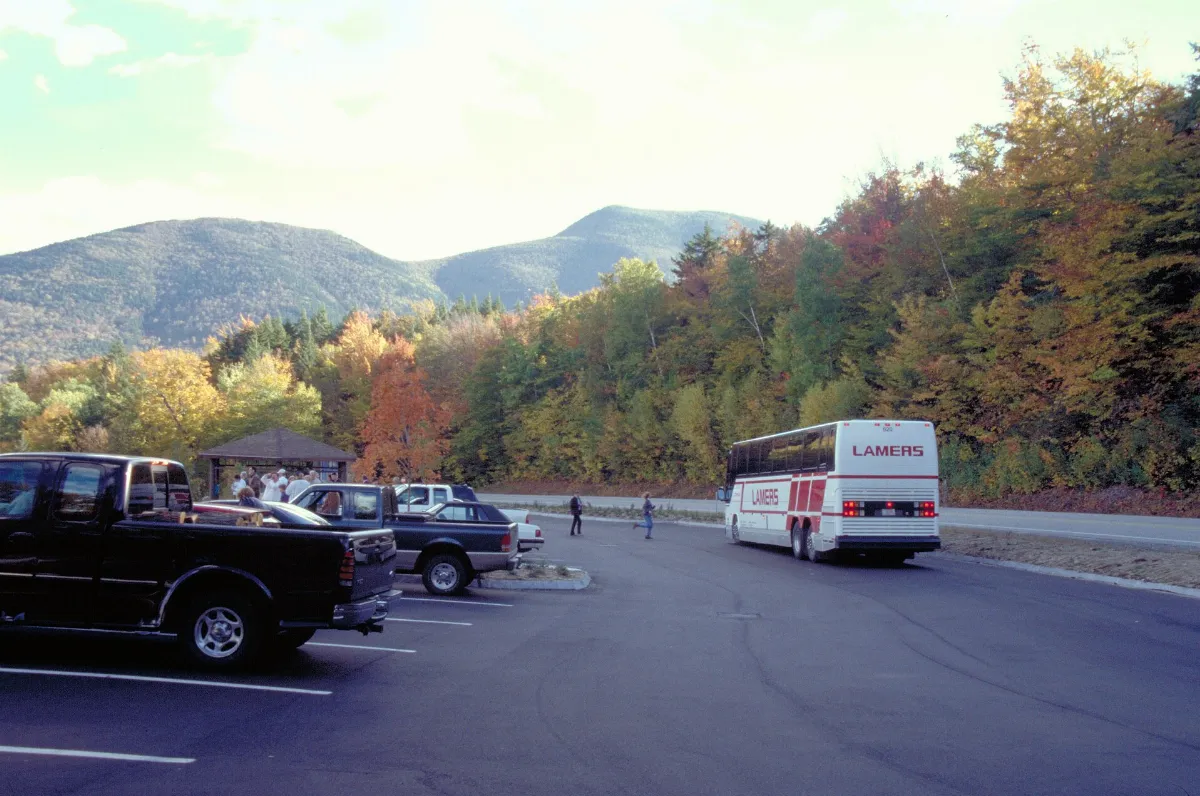 Kancamagus Scenic Byway - Bus on the Sugar Hill Overlook