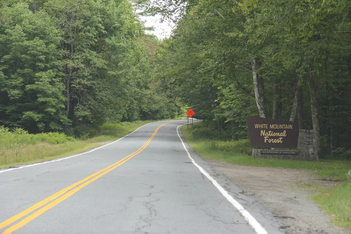 White Mountain National Forest sign NH112