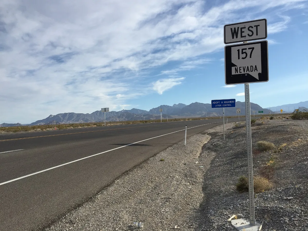 2015-07-12 18 10 52 View west from the east end of Nevada State Route 157 (Kyle Canyon Road) near Las Vegas, Nevada