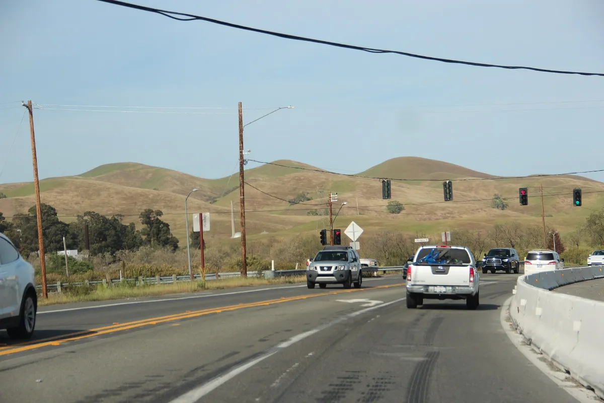 Three hills seen from CA SR 84