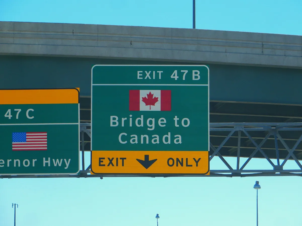 Exit to Ambassador Bridge, Detroit, Michigan (21151523553)