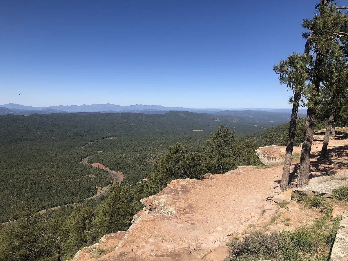 Arizona State Highway 260 winding its way through the Tonto Forest just below the Mogollon Rim