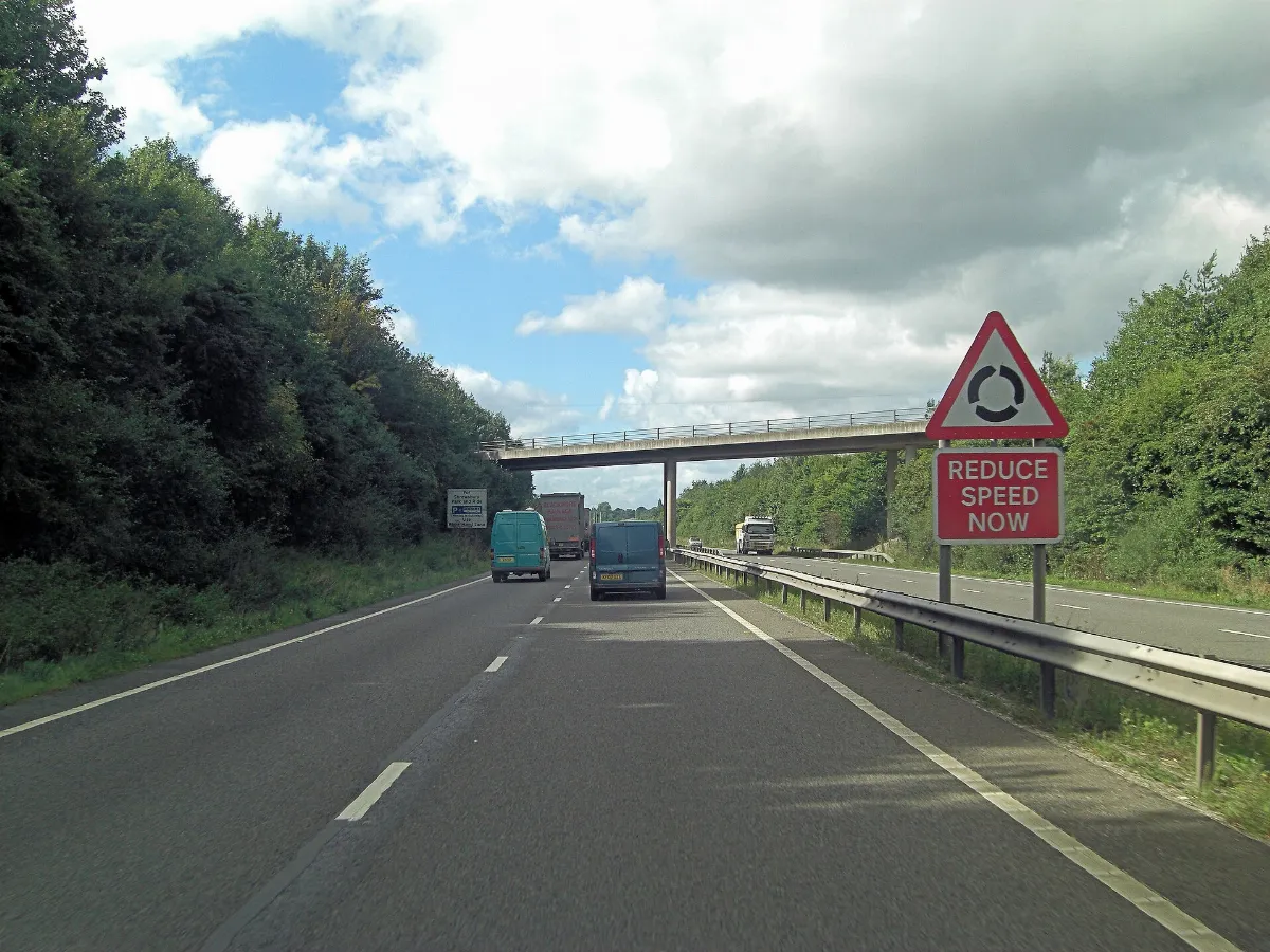 A5 overbridge carrying un-named lane to Preston - geograph.org.uk - 3709700