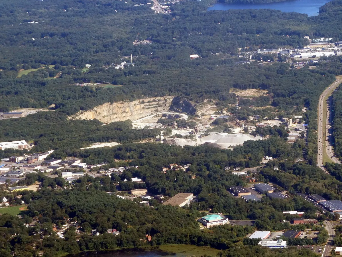 Aerial view of Plymouth Quarries, September 2024