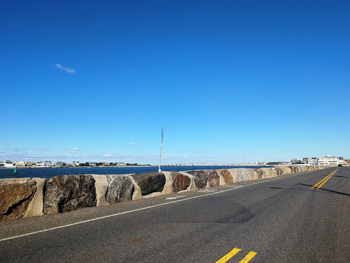 JFK Bridge and Seaview Harbor as seen from Atlantic Avenue, Longport, NJ, Nov. 2025