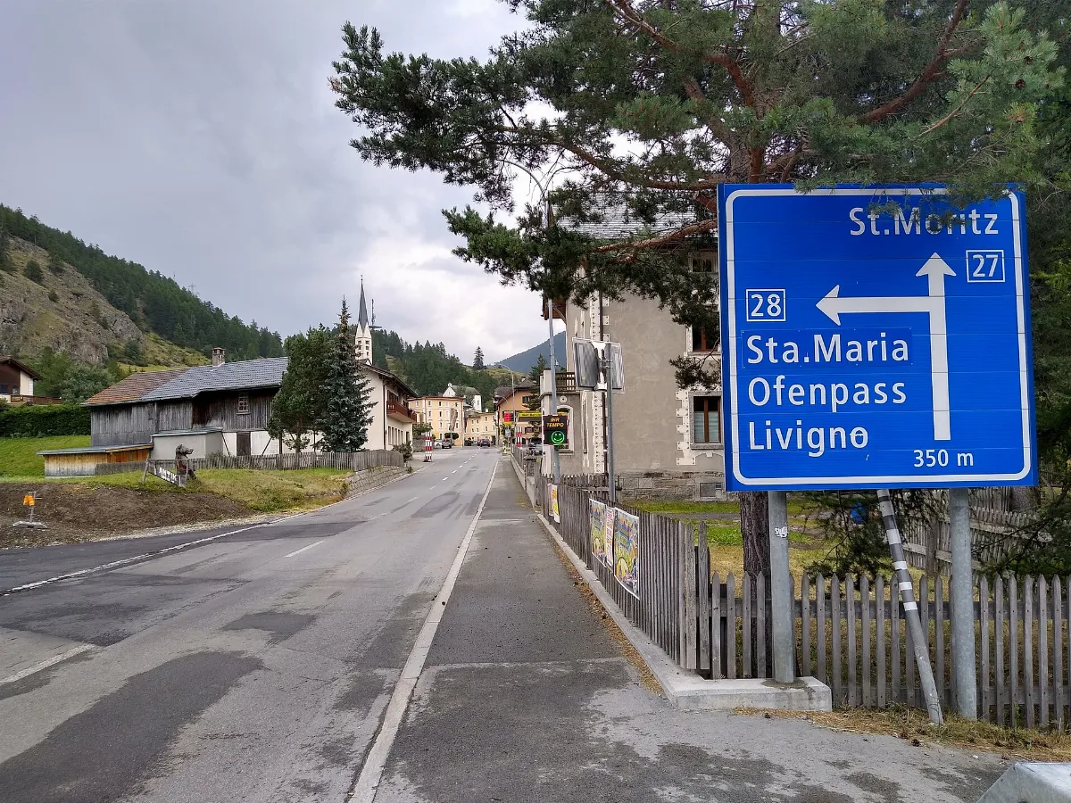Panneau 4.36 St.Moritz Sta.Maria Ofenpass Livigno