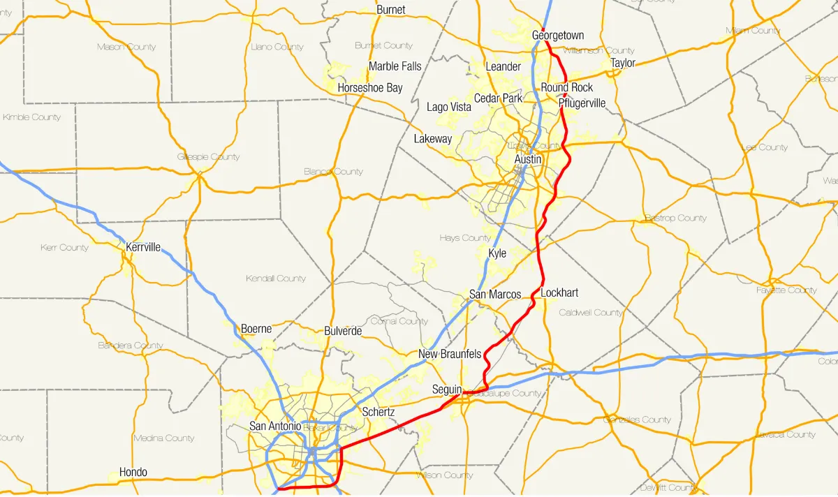 Texas SH 130 map