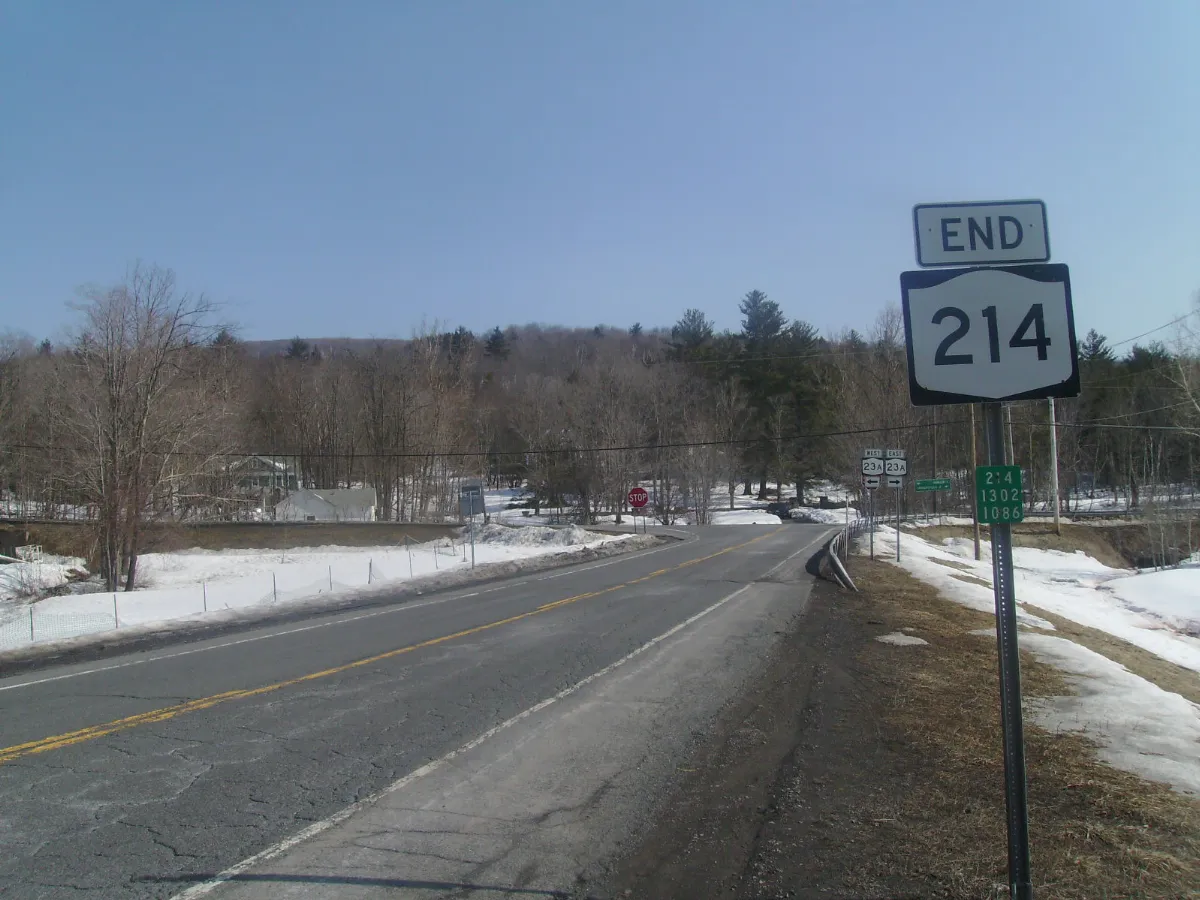 NY 214 northern terminus
