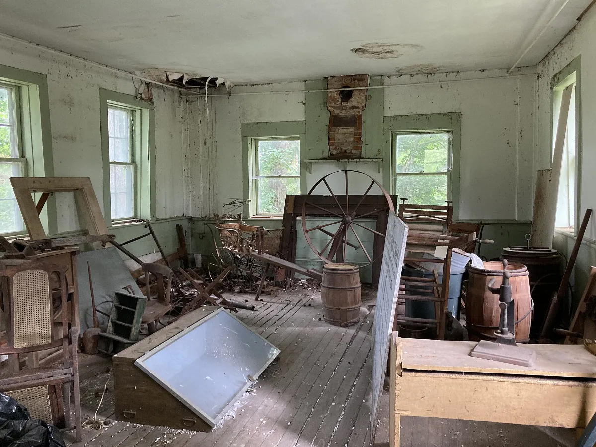 Southwest District School, Bloomfield, CT (interior facing chimney wall) July 2024