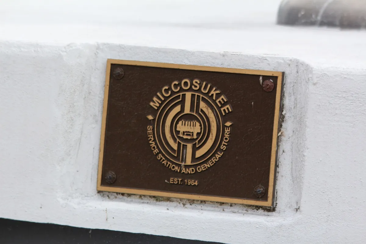 Plaque Miccosukee Service Station and General Store Est. 1964