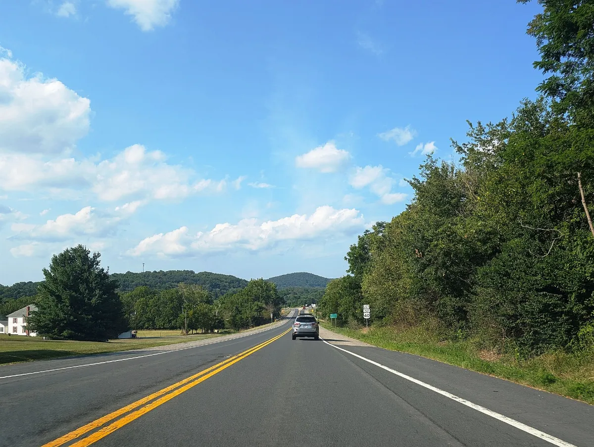 MD 67 nb approaching US 40 Alt., July 2025