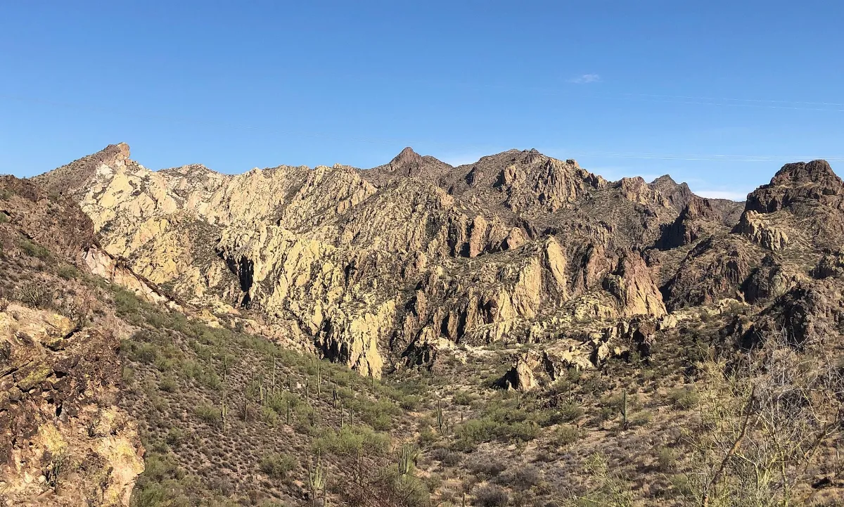 2021 The Superstition Mountains from the Apache Trail at Pine, Arizona