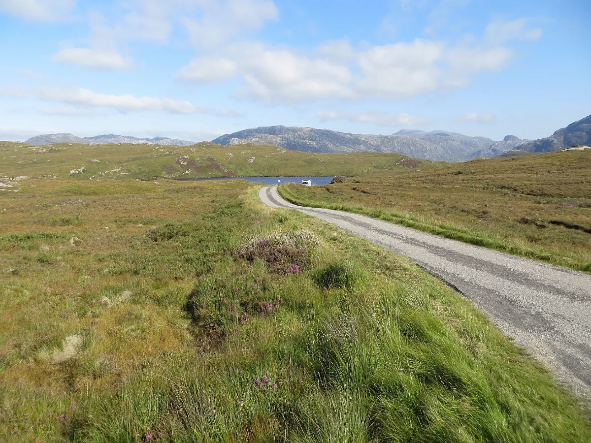 Road (B869) approaching Loch Unapool - geograph.org.uk - 6997733