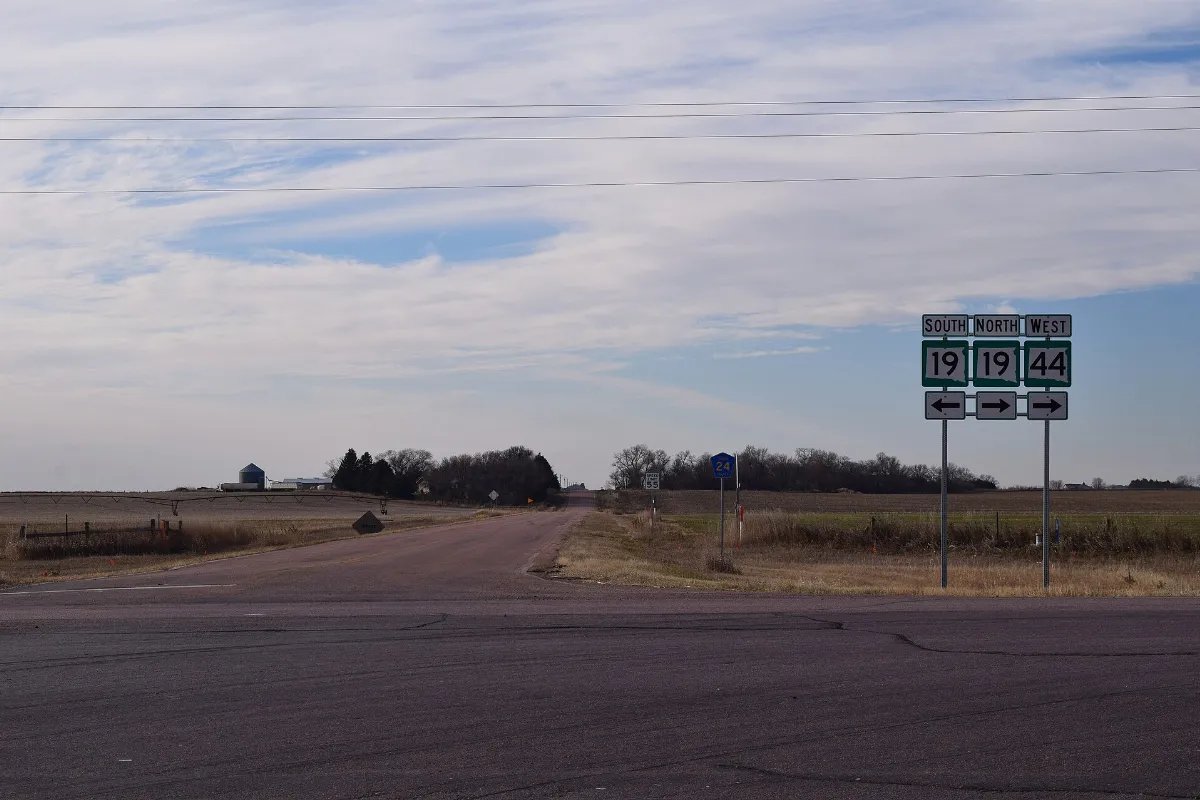 SD 19 and 44 southeast of Parker, SD