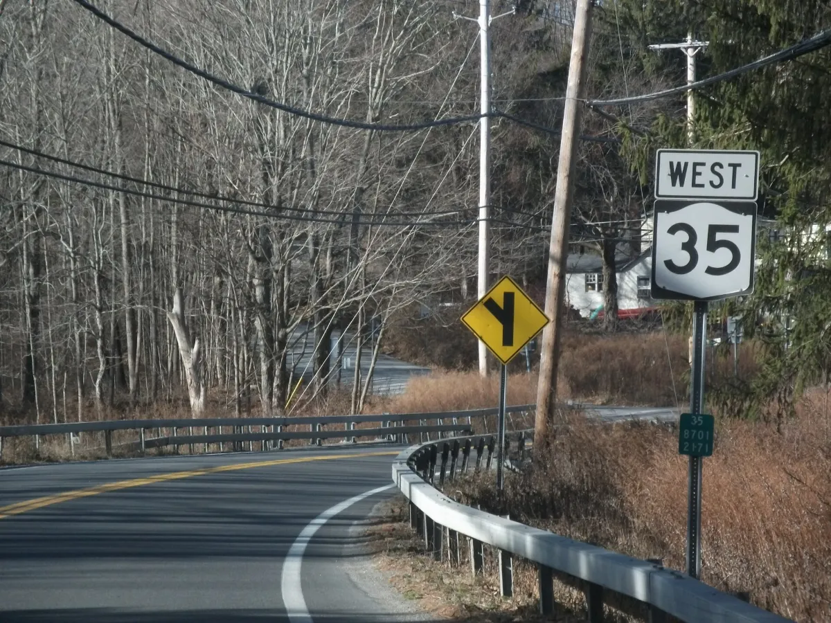 NY 35 west in Bedford