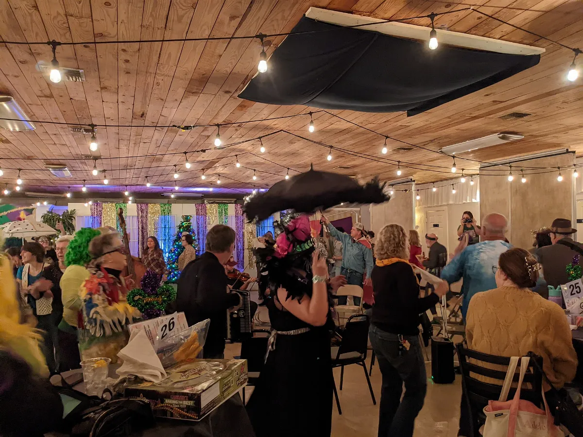 Cajun Jam on start of Mardi Gras season, Thibodaux Louisiana 2023 - 03