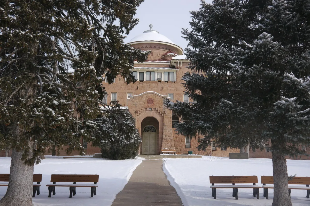 Building One of Battle Mountain Sanitarium in Winter