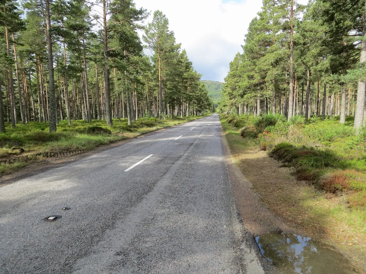 A straight and fast section of the A93 road heading in the direction of Braemar - geograph.org.uk - 6537515