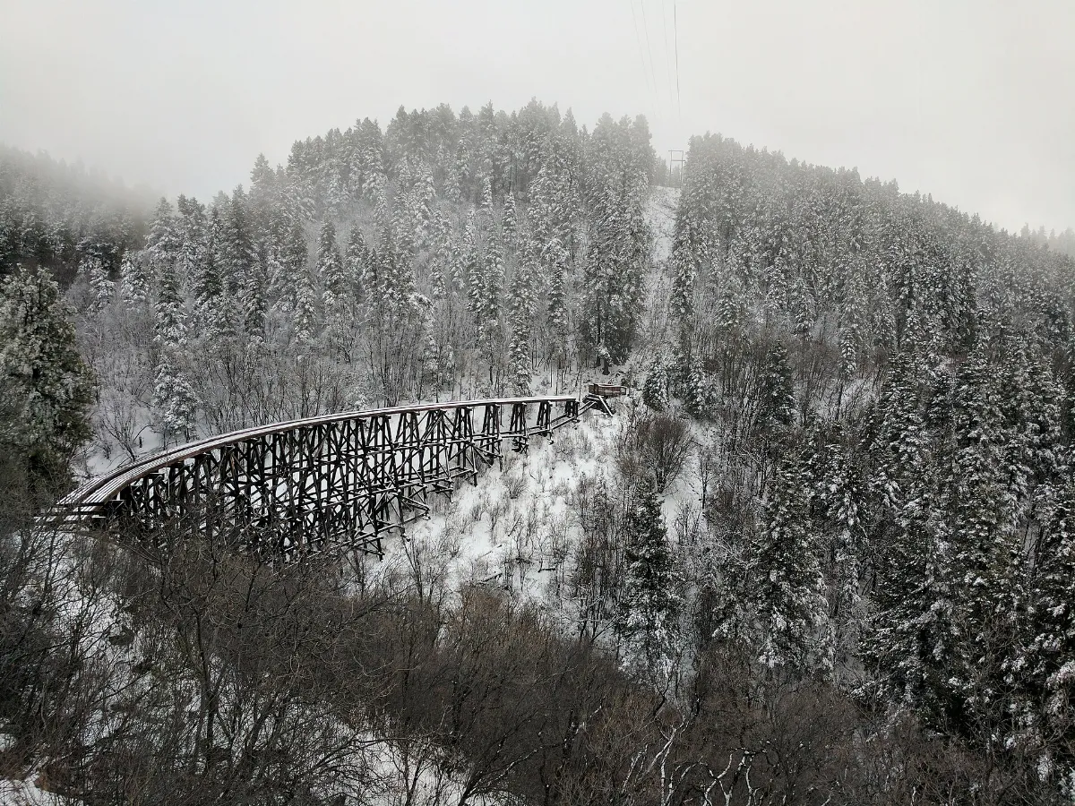 Mexican Canyon Trestle in the snow
