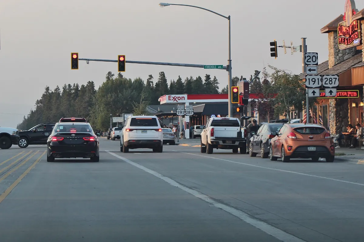 Three-route concurrency in West Yellowstone, MT