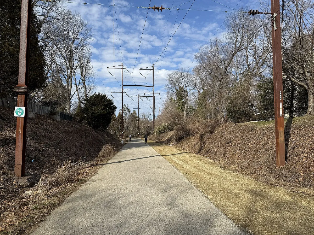 Cynwyd Heritage Trail WB between Cynwyd station and Belmont Avenue